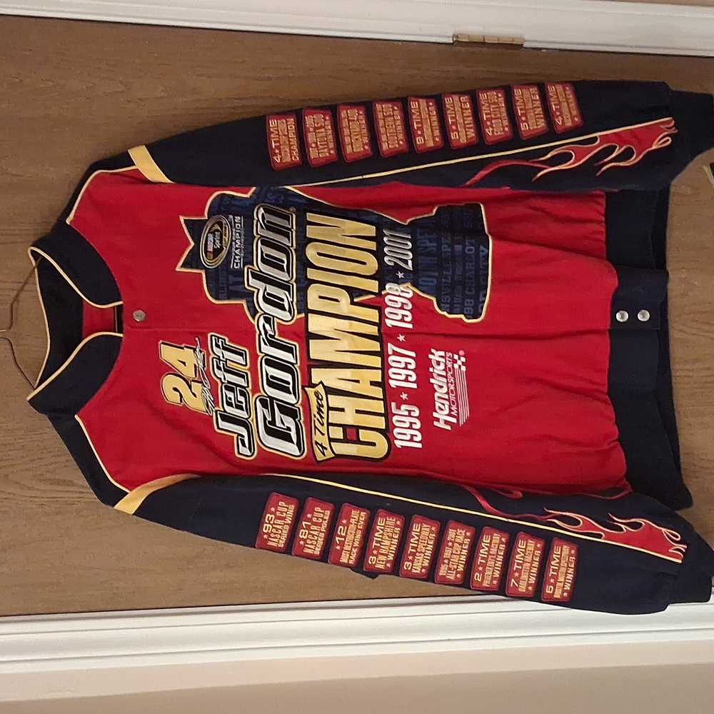 Nascar Red and Black Jean Jacket Racing Style